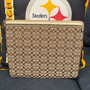 Coach Tan Monogram Laptop Sleeve